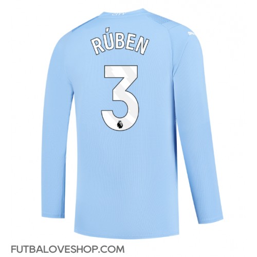 Dres Manchester City Ruben Dias #3 Domáci 2023-24 Dlhy Rukáv